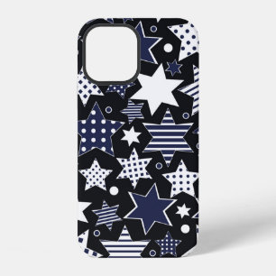 Coque iPhone 12 Fond de motif sans couture avec des étoiles stylis