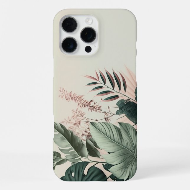Coque iPhone Fond de plante de verdure esthétique (Verso)