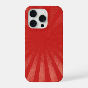 Coque iPhone 15 Pro Fond de soleil rouge – Texture Rétro Vintage