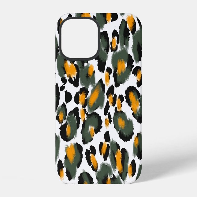 Coque iPhone Fond de texture à motif imprimé léopard (Verso)