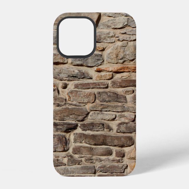 Coque iPhone Fond de texture rustique en mur de pierre (Verso)