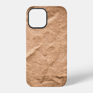 Coque iPhone 12 Fond de tissu marron ancien