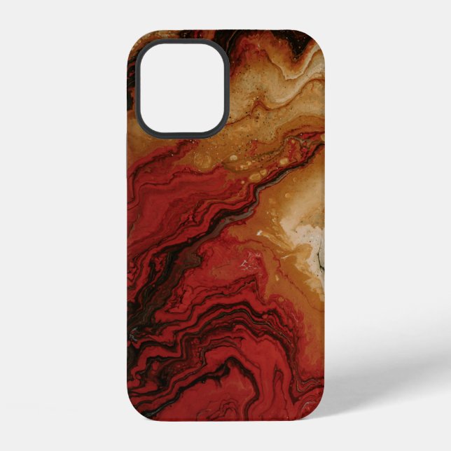 COQUE iPhone FOND D'ÉCRAN ABSTRAIT ROUGE ET GRIS (Verso)