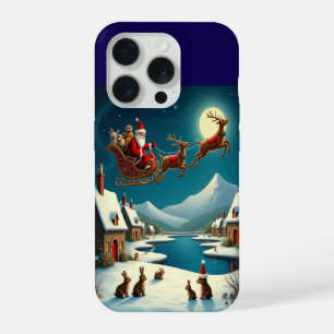 Coque iPhone 15 Pro Fond d'écran du village d'hiver de Noël enchanté 2