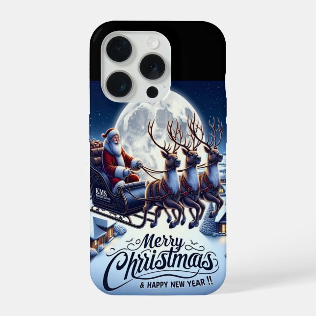 Coque iPhone Fond d'écran du village d'hiver de Noël enchanté 2 (Verso)