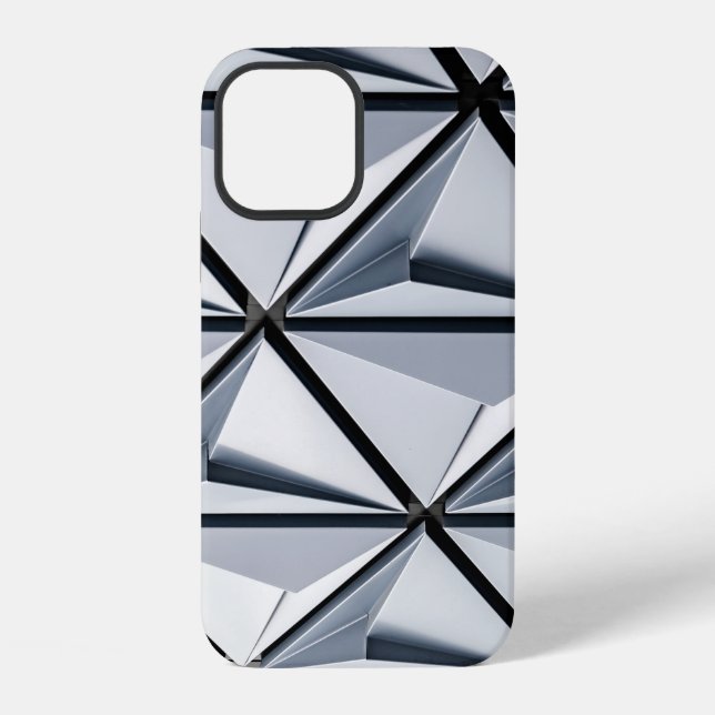 Coque iPhone Fond d'écran numérique gris et noir (Verso)