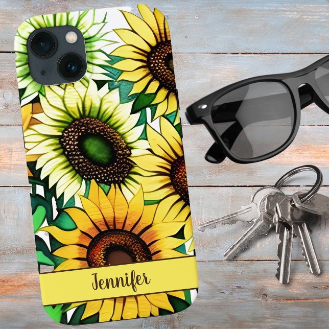 Coque iPhone Fond d'écran tournesol  (Créateur téléchargé)