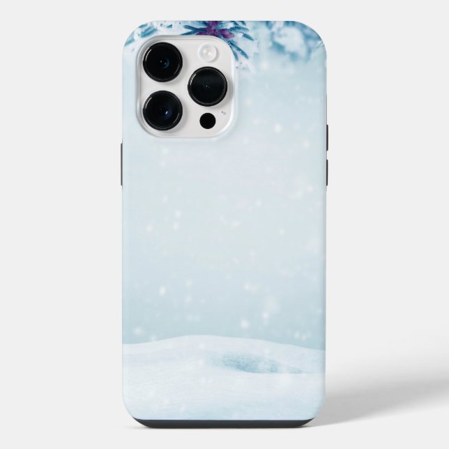 Coque iPhone Fond d'hiver flocon de neige (Verso)