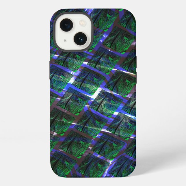 Coque iPhone Fond d'image vert sous grille sombre ? (Verso)