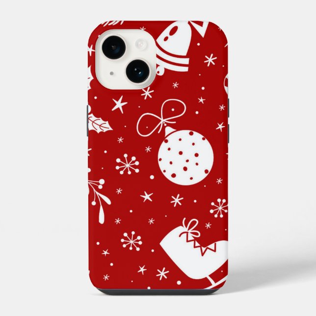 Coque iPhone Fond festif de Noël (Verso)