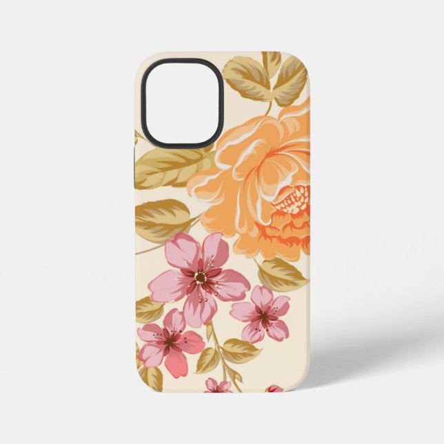 Coque iPhone Fond floral élégant (Verso)