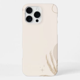 Coque iPhone 16 Pro Max Fond Floral Linktree Esthétique Marron Beige |