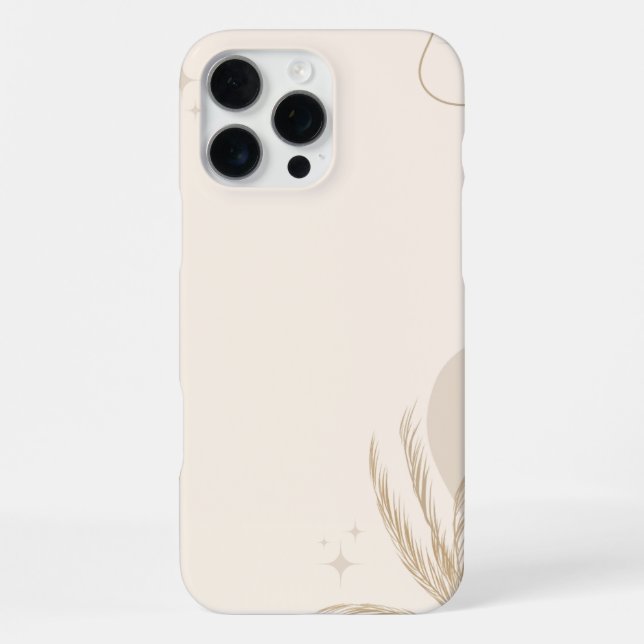 Coque iPhone Fond Floral Linktree Esthétique Marron Beige | (Verso)