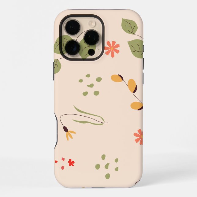 Coque iPhone Fond floral organique (Verso)