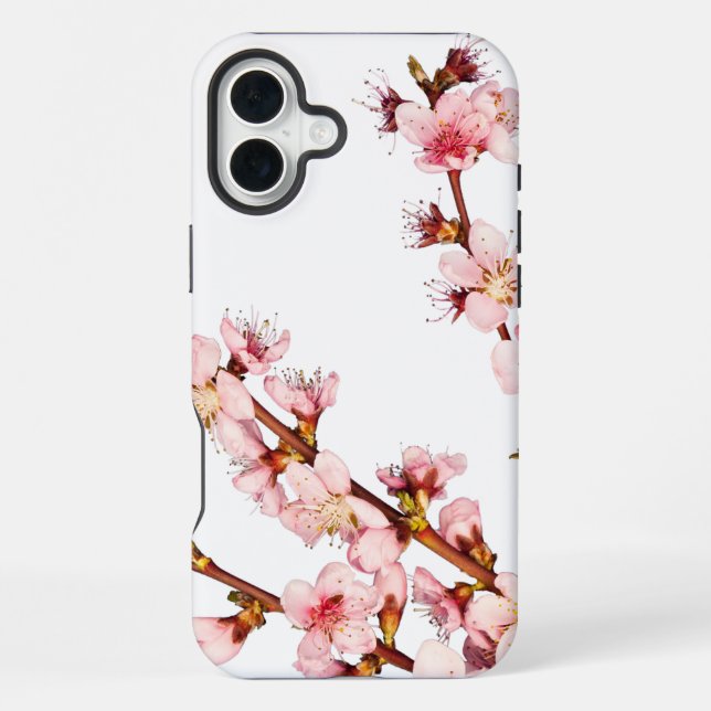 Coque iPhone Fond floral rose  (Verso)