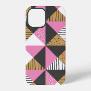 Coque iPhone 12 Fond géométrique. Illustration abstraite vintage