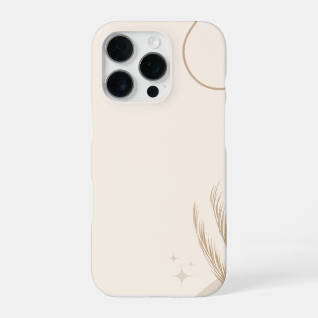 Coque iPhone Fond Linktree Floral Esthétique Marron Beige | (Verso)