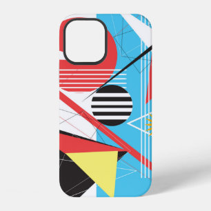 Coque iPhone 12 Fond multicolore abstrait d'objets géométriques