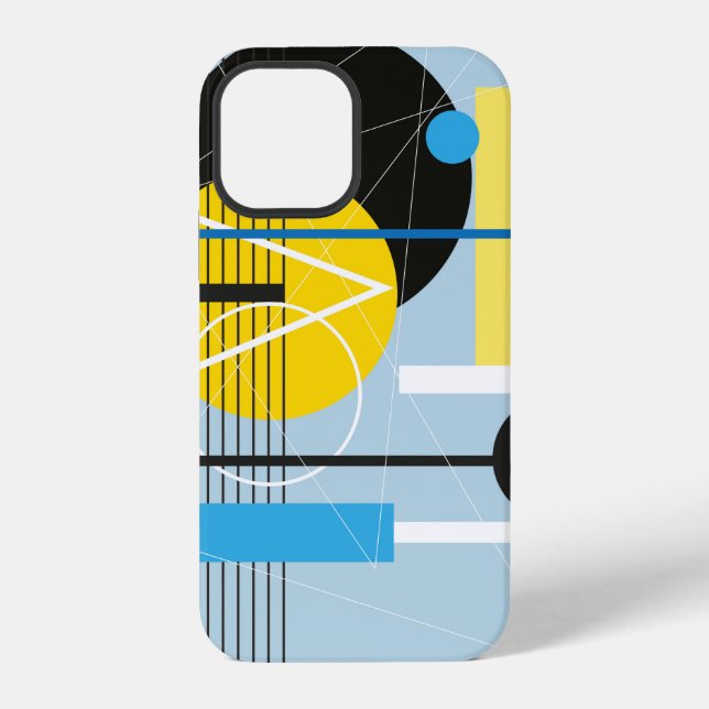 Coque iPhone Fond multicolore abstrait d'objets géométriques (Verso)
