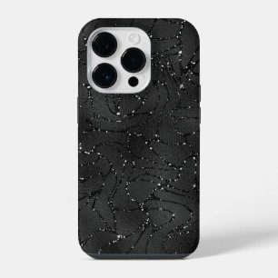 Coque Pour iPhone 14 Plus Fond noir monochrome scintillant