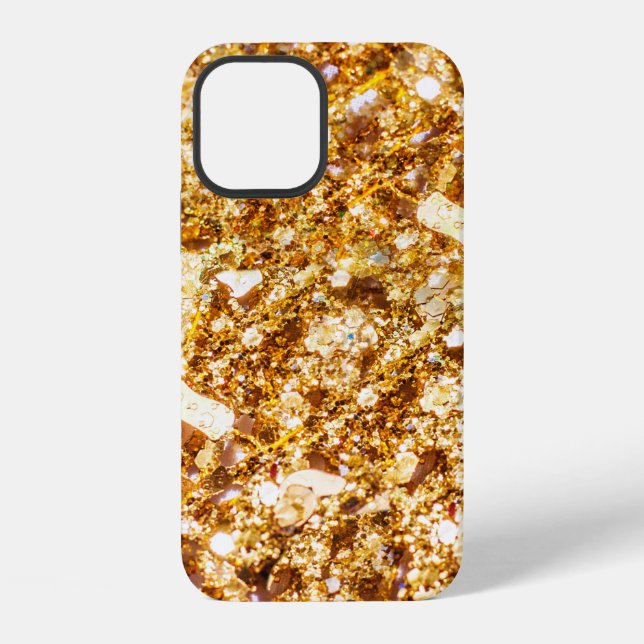 Coque iPhone Fond pailleté or (Verso)