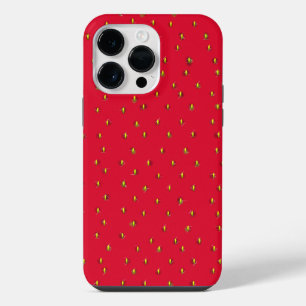Coque Pour Pour iPhone 14 Pro Max Fond rouge de fraise amusant