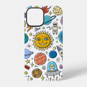 Coque iPhone 12 Fond spatial. Planètes du système solaire. Roc
