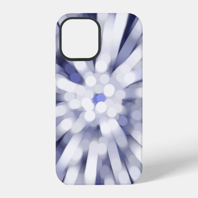 Coque iPhone fond violet abstrait. étoile d'explosion fractale (Verso)