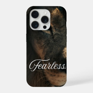 Coque iPhone 15 Pro Force et Courage de l'Œil de Lion Bold pour iPhone