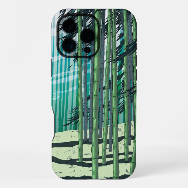 Coque iPhone Forêt de bambou (Verso)