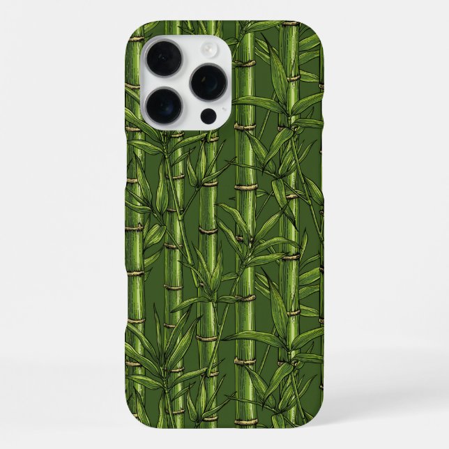 Coque iPhone Forêt de bambou en vert (Verso)