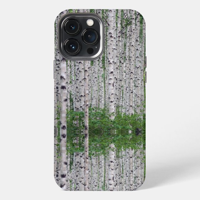 Coque iPhone Forêt de Birch Nature (Verso)