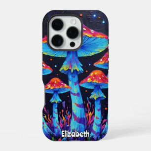 Coque iPhone 16 Pro Forêt de casquettes néon