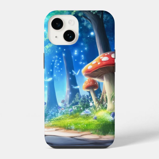 Coque iPhone Forêt de Champignons (Verso)