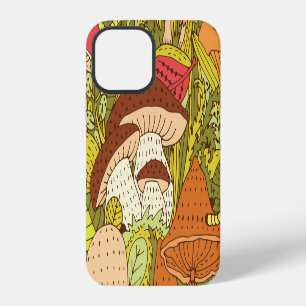 Coque iPhone 12 Forêt de champignons abstraits : motif artistique