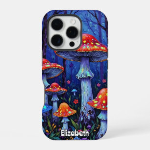 Coque iPhone 16 Pro Forêt de champignons vifs