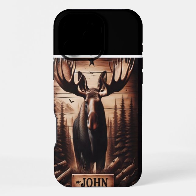 Coque iPhone Forêt de John avec élan (Verso)