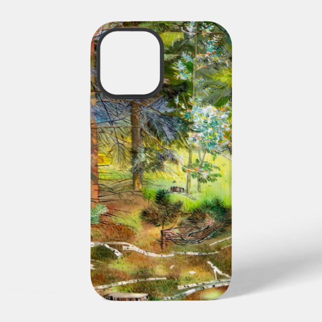 Coque iPhone Forêt de pins (Verso)