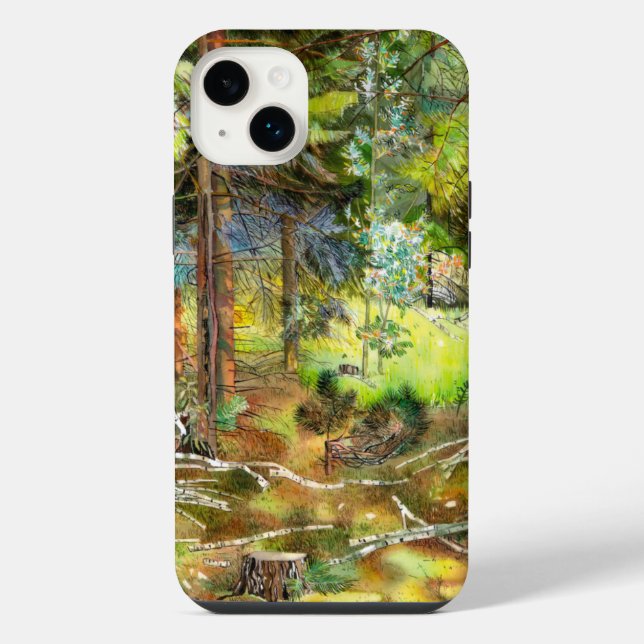 Coque iPhone Forêt de pins (Verso)