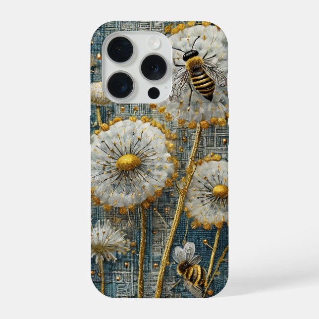 Coque iPhone Forêt de pissenlits Busy Bees (Verso)
