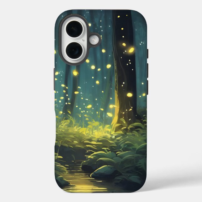 coque iphone - Forêt lumineuse et cosy avec luciol (Verso)