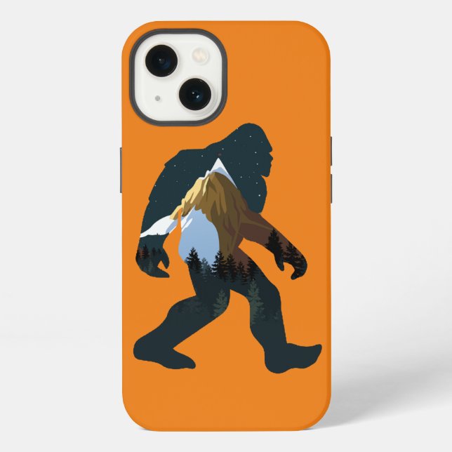 Coque iPhone Forêt nocturne Bigfoot (Verso)