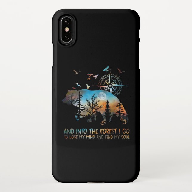 Coque iPhone Forêt Silhouette Ours Pour Ours Et Amateurs De Nat (Dos)