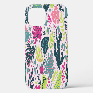 Coque iPhone 12 Forêt tropicale sauvage, répétition vintage