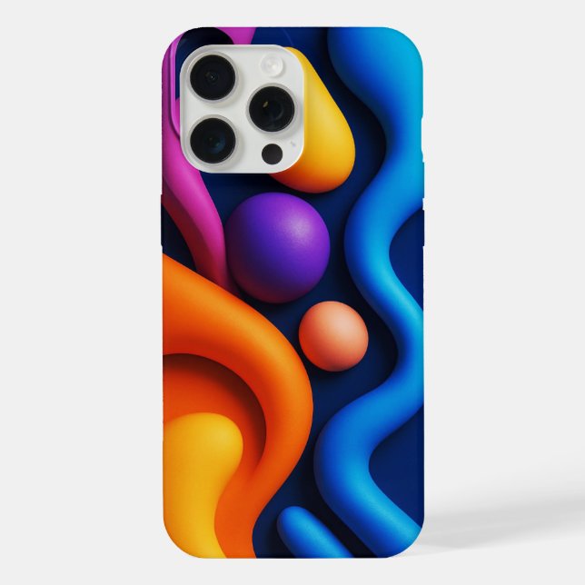 Coque iPhone Formes Abstraites 3D Vibrantes (Verso)