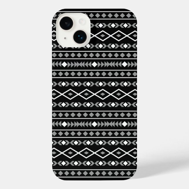 Coque iPhone Formes Aztec Motif gris noir (Verso)
