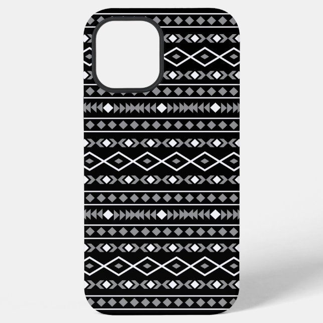 Coque iPhone Formes Aztec Motif gris noir (Verso)