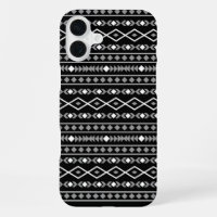 Formes aztèques Motif blanc gris noir