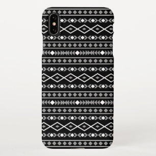 Coque iPhone XS Max Formes aztèques Motif blanc gris noir