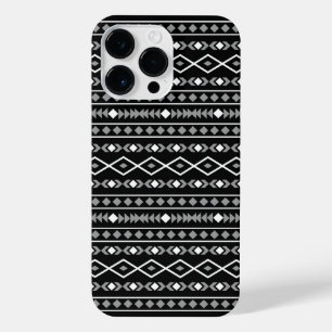 Coque Pour Pour iPhone 14 Pro Max Formes aztèques Motif blanc gris noir